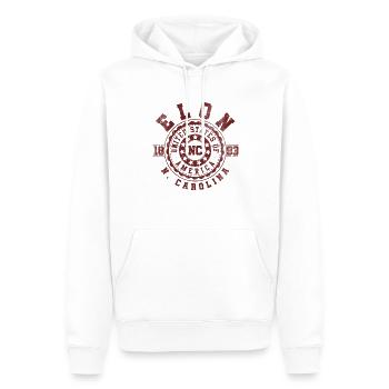Elon NC | North Carolina Reise Geschenk - Männer Premium Bio Hoodie - Weiß - Vorne - Nico (187cm)