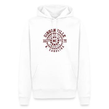 Gibsonville NC | North Carolina Reise Geschenk - Männer Premium Bio Hoodie - Weiß - Vorne - Nico (187cm)