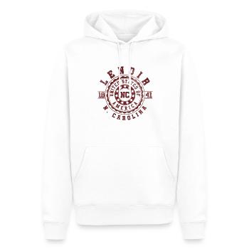 Lenoir NC | North Carolina Reise Geschenk - Männer Premium Bio Hoodie - Weiß - Vorne - Nico (187cm)