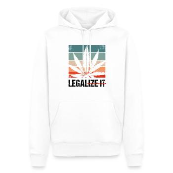 Retro Legalize it - Cannabis Gesetz Weed - Männer Premium Bio Hoodie - Weiß - Vorne - Nico (187cm)