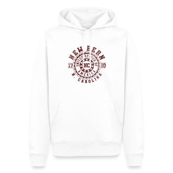 New Bern, Caroline du Nord | Cadeau de voyage en Caroline du Nord - Sweat à capuche Premium bio Homme - blanc - Devant - Nico (187cm)
