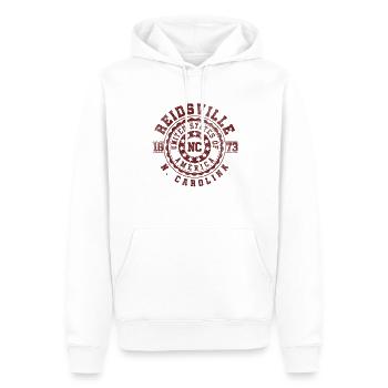 Reidsville, Caroline du Nord | Cadeau de voyage en Caroline du Nord - Sweat à capuche Premium bio Homme - blanc - Devant - Nico (187cm)