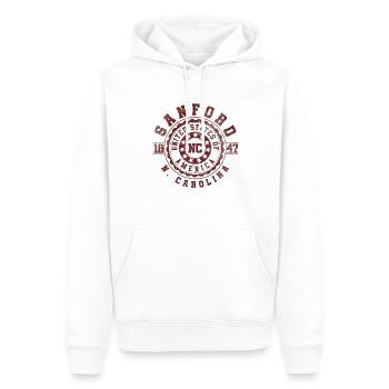 Sanford NC | North Carolina Reise Geschenk - Männer Premium Bio Hoodie - Weiß - Vorne - Nico (187cm)
