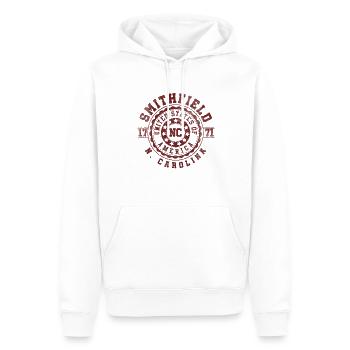 Smithfield NC | North Carolina Reise Geschenk - Männer Premium Bio Hoodie - Weiß - Vorne - Nico (187cm)