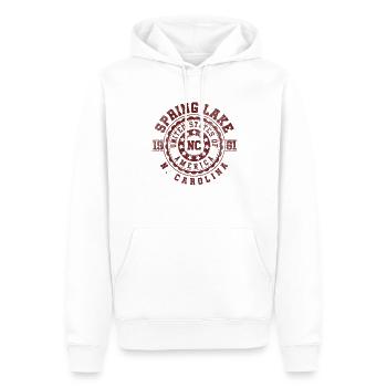 Spring Lake NC | North Carolina Travel Gift - Men’s Premium Organic Hoodie - white - Front - Nico (187cm)