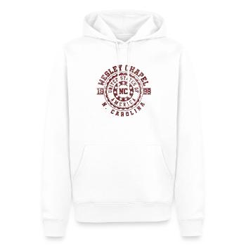 Wesley Chapel NC | North Carolina Travel Gift - Men’s Premium Organic Hoodie - white - Front - Nico (187cm)