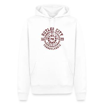 Ville de Butler PA | Pennsylvanie - & Cadeau - Sweat à capuche Premium bio Homme - blanc - Devant - Nico (187cm)