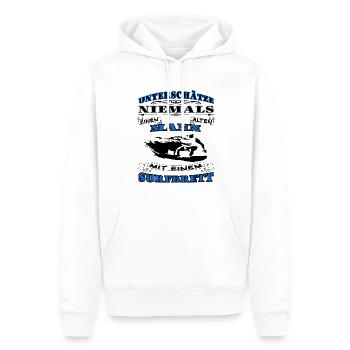 Unterschätze niemals einen alten Mann - Surfen - Männer Premium Bio Hoodie - Weiß - Vorne - Nico (187cm)