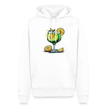 MÉLANGE DE BOISSON VERT - Sweat à capuche Premium bio Homme - blanc - Devant - Nico (187cm)