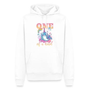 Funny Narwhal Animal One Of A Kind - Männer Premium Bio Hoodie - Weiß - Vorne - Nico (187cm)