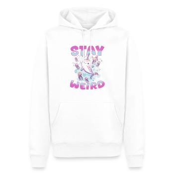 Drôle narval méduse animal rester bizarre - Sweat à capuche Premium bio Homme - blanc - Devant - Nico (187cm)