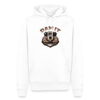 Funny Beaver Animal Dam It - Men’s Premium Organic Hoodie - white - Front - Nico (187cm)