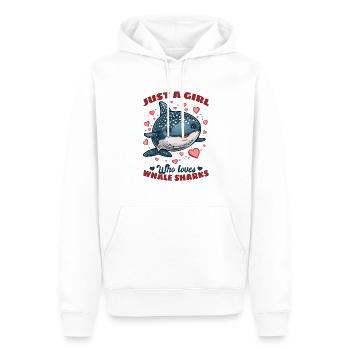 Funny Whale Shark Animal Just A Girl Who Loves - Männer Premium Bio Hoodie - Weiß - Vorne - Nico (187cm)