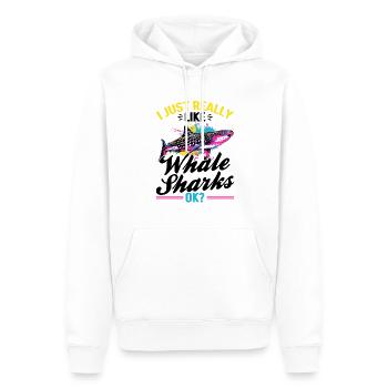 Funny Whale Shark Animal I Just Really Like - Männer Premium Bio Hoodie - Weiß - Vorne - Nico (187cm)