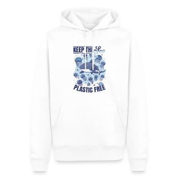 Funny Whale Shark Animal Keep the sea plastic free - Männer Premium Bio Hoodie - Weiß - Vorne - Nico (187cm)