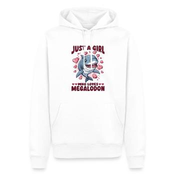 Requin Animal Juste Une Fille Qui Aime Les Mégalodons - Sweat à capuche Premium bio Homme - blanc - Devant - Nico (187cm)