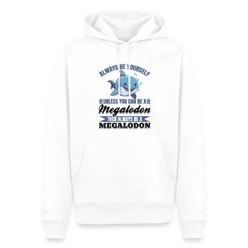 Funny Megalodon Shark Animal Always Be Yourself - Männer Premium Bio Hoodie - Weiß - Vorne - Nico (187cm)
