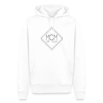 Maman est 2024 - Maman enceinte Maman 2024 - Sweat à capuche Premium bio Homme - blanc - Devant - Nico (187cm)