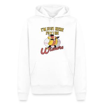 Baseball spielen - Im just here for the Wieners - Männer Premium Bio Hoodie - Weiß - Vorne - Nico (187cm)