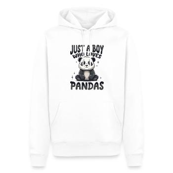 Funny Panda Animal Just A Boy Who Loves Pandas - Men’s Premium Organic Hoodie - white - Front - Nico (187cm)