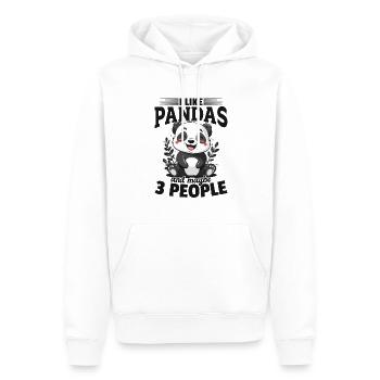 Funny Panda Animal I Like Pandas And Maybe 3 Peopl - Men’s Premium Organic Hoodie - white - Front - Nico (187cm)