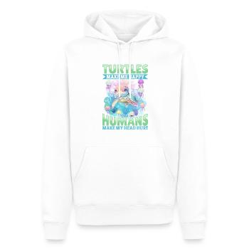 Drôle de tortue de mer Les tortues animales me rendent heureux - Sweat à capuche Premium bio Homme - blanc - Devant - Nico (187cm)
