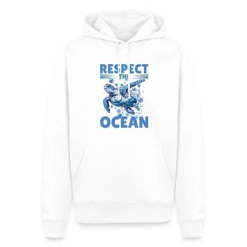 Funny Sea Turtle Animal Respect the Ocean - Männer Premium Bio Hoodie - Weiß - Vorne - Nico (187cm)