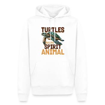 Tortue de mer Les tortues sont mon animal spirituel - Sweat à capuche Premium bio Homme - blanc - Devant - Nico (187cm)