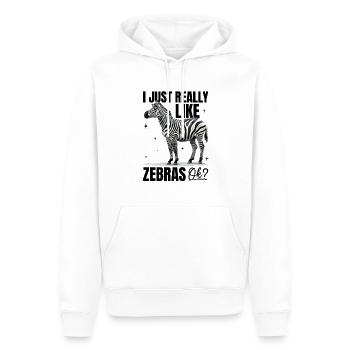 Funny Zebra Animal I Just Really Like Zebras, Ok? - Männer Premium Bio Hoodie - Weiß - Vorne - Nico (187cm)