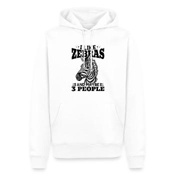 Zebra Animal I Like Zebras And Maybe 3 People - Männer Premium Bio Hoodie - Weiß - Vorne - Nico (187cm)