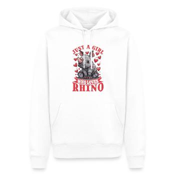 Rhinozeros Animal Just A Girl Who Loves Rhinos - Männer Premium Bio Hoodie - Weiß - Vorne - Nico (187cm)