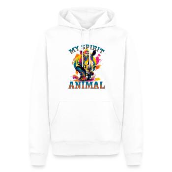 Drôle de rhinocéros Rhinocéros Animal mon animal spirituel - Sweat à capuche Premium bio Homme - blanc - Devant - Nico (187cm)