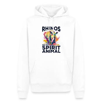 Rhinozeros Animal Rhinos are my spirit animal - Männer Premium Bio Hoodie - Weiß - Vorne - Nico (187cm)