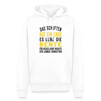 Das Schuften hat ein Ende Rentner Rente Ruhestand - Männer Premium Bio Hoodie - Weiß - Vorne - Nico (187cm)