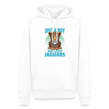 Drôle d’animal jaguar juste un garçon qui aime les jaguars - Sweat à capuche Premium bio Homme - blanc - Devant - Nico (187cm)