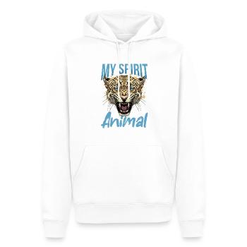 Drôle de Jaguar Animal mon animal spirituel - Sweat à capuche Premium bio Homme - blanc - Devant - Nico (187cm)