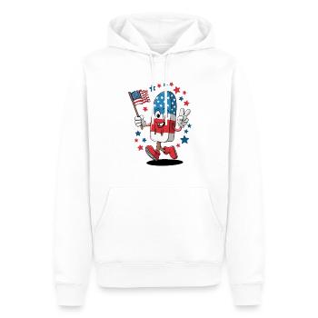 Popsicle USA Drapeau américain Patriot Dessert glacé - Sweat à capuche Premium bio Homme - blanc - Devant - Nico (187cm)