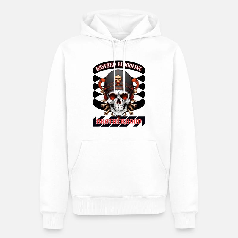 Lignée bâtarde, Confrérie - Sweat à capuche Premium bio Homme - blanc