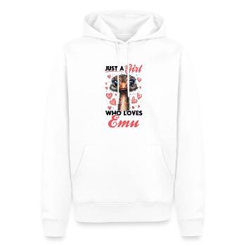 Drôle d’émeu animal juste une fille qui aime les émeus - Sweat à capuche Premium bio Homme - blanc - Devant - Nico (187cm)