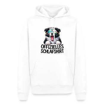 Chemise de nuit officielle Border Collie - Sweat à capuche Premium bio Homme - blanc - Devant - Nico (187cm)