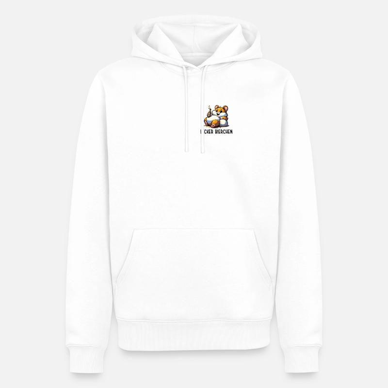 LECKER BIERCHEN Sad Hamster Meme - Männer Premium Bio Hoodie - Weiß