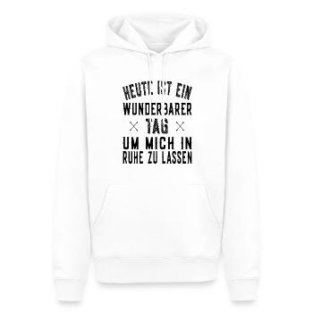 Tag um mich in Ruhe zu lassen - Lustiger Spruch - Männer Premium Bio Hoodie - Weiß - Vorne - Nico (187cm)