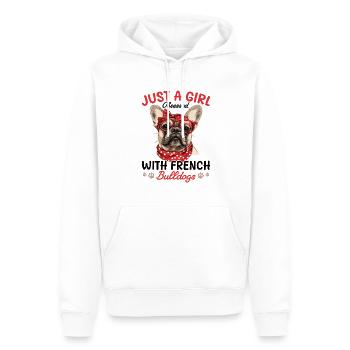 Bouledogue français Frechie Race de chien Juste une fille - Sweat à capuche Premium bio Homme - blanc - Devant - Nico (187cm)