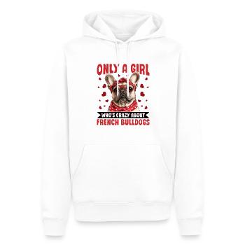 Bouledogue français Frechie Race de chien seulement une fille - Sweat à capuche Premium bio Homme - blanc - Devant - Nico (187cm)