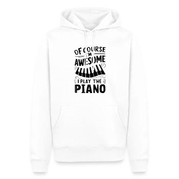 Bien sûr que je suis génial Je joue du piano drôle - Sweat à capuche Premium bio Homme - blanc - Devant - Nico (187cm)