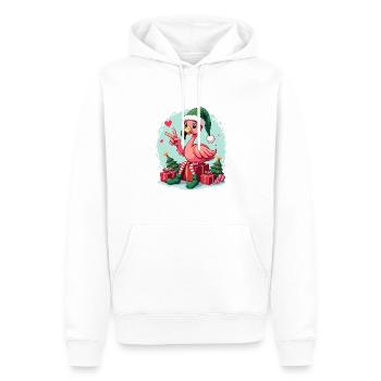 Weihnachten Flamingo Elfe - Männer Premium Bio Hoodie - Weiß - Vorne - Nico (187cm)