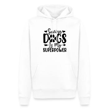 Hunde zu retten ist meine Superkraft Lustiges Hundeheim - Männer Premium Bio Hoodie - Weiß - Vorne - Nico (187cm)
