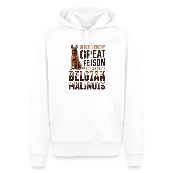Propriétaire de chien malinois belge - Sweat à capuche Premium bio Homme - blanc - Devant - Nico (187cm)