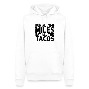 Lauf Alle Kilometer Iss Alle Tacos Lustiger Läufer - Männer Premium Bio Hoodie - Weiß - Vorne - Nico (187cm)