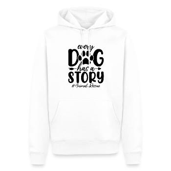 Chaque chien a une histoire Militant pour les animaux Famille d’accueil - Sweat à capuche Premium bio Homme - blanc - Devant - Nico (187cm)